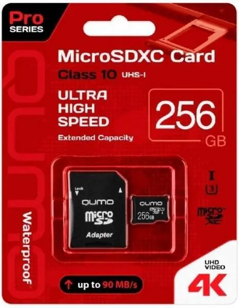 Карта памяти 256Gb SDmicro Qumo SD adapter