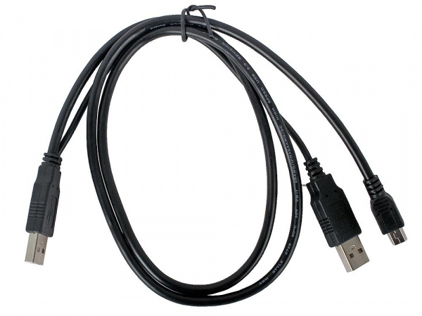 Кабель соед. USB - 2xAM/ miniB 5pin 0.9m