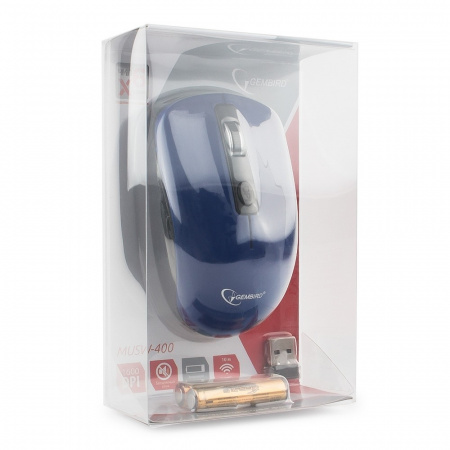 Мышь Gembird MUSW-400 BLUE Беспроводная
