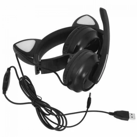 Наушники с микрофоном QUMO Game Cat Black GHS 0034