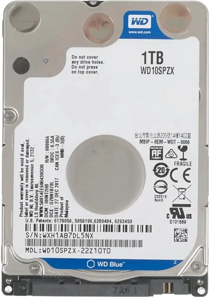 Жёсткий диск 1Tb 2,5" HDD WD10SPZX