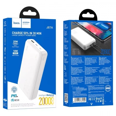 З/У Hoco J87A 20000mAh 3A White