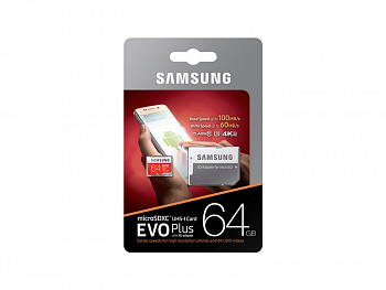 Карта памяти 64Gb SDmicro Samsung EVO+ v2 UHS-I U3