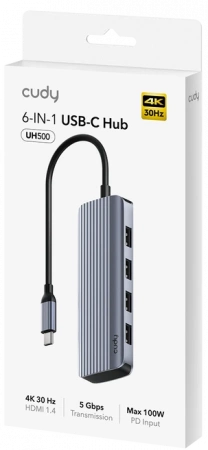 Концентратор USB-C Cudy UH500