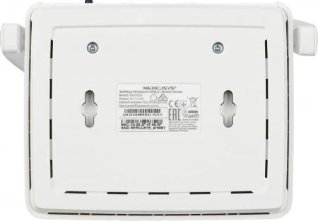 Беспроводной роутер Mercusys MW300D N300 ADSL2+
