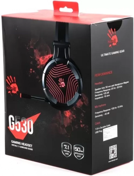 Наушники с микрофоном A4Tech Bloody G530 Gray