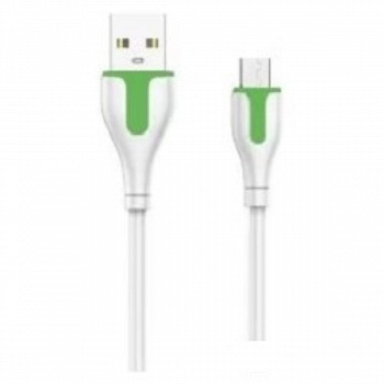 Кабель LDNIO LS572 Micro 2m/2.1A White/Green