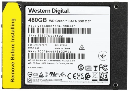 Накопитель SSD 480Gb 2.5" WD WDS480G3G0A