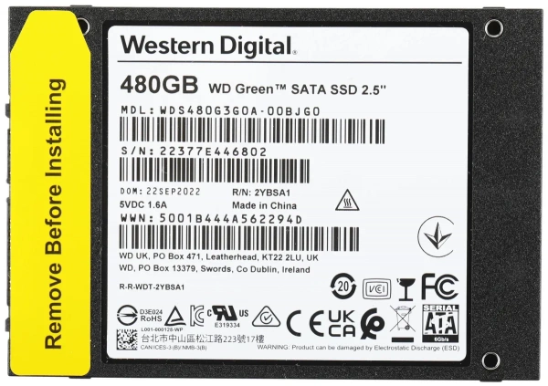 Накопитель SSD 480Gb 2.5" WD WDS480G3G0A