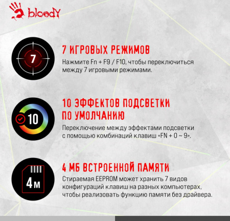 Клавиатура A4Tech Bloody S98 Black USB