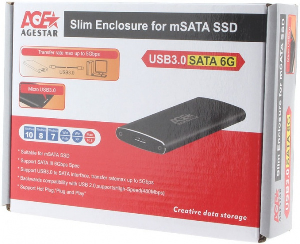 Корпус AgeStar 3UBMS Black USB 3.0 Внешний корпус