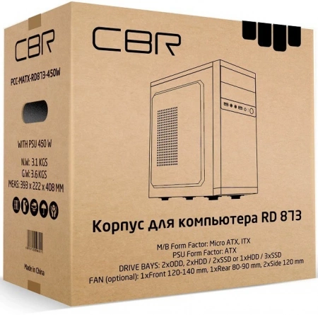 Корпус CBR PCC-MATX-RD873-450W