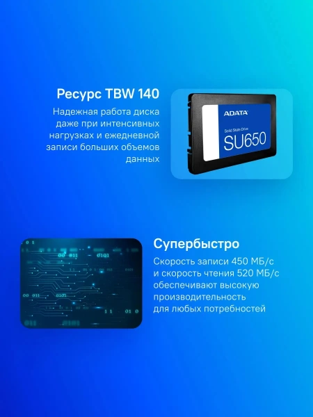 Накопитель SSD 256Gb 2.5 A-DATA SU650 ASU650SS-256