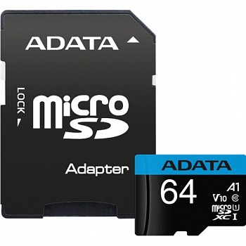 Карта памяти 64GB SDmicro A-Data AUSDX64GUICL10A1-