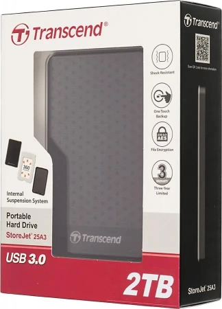 2.0Tb 2.5" Transcend TS2TSJ25A3K  USB 3.0