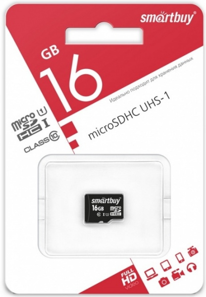 Карта памяти 16Gb MicroSD Smart buy class 10 с/а