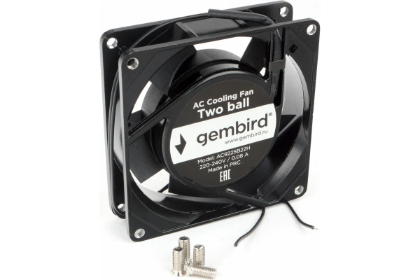 Cooler Gembird 92x92x25 (sleeve, 3pin, black) FANC