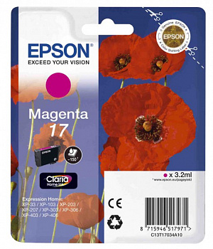 Картридж Epson T1713 пурпурный для XP33/203/303