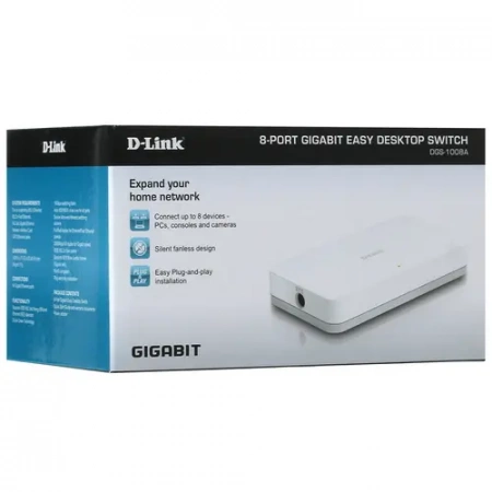 Коммутатор D-Link DGS 1008A/F1A 8 портов 1000 Мбит