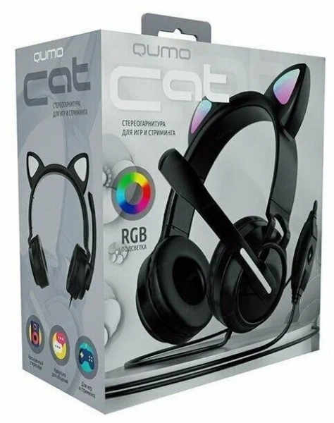 Наушники с микрофоном QUMO Game Cat Black GHS 0034