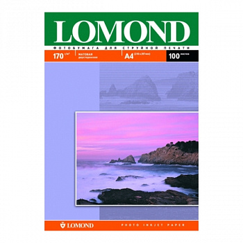 Бумага Lomond А4 170гр, матовая двухстор, 25л