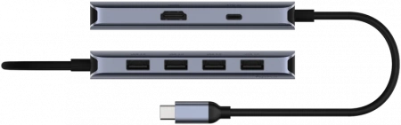 Концентратор USB-C Cudy UH500