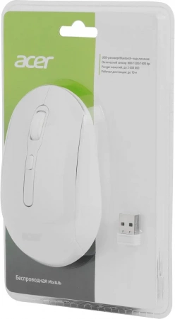Мышь Acer OMR308 белый 1600dpi