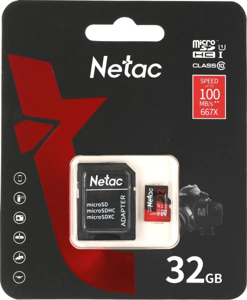 Карта памяти 32Gb SDmicro Netac P500 Extreme Pro