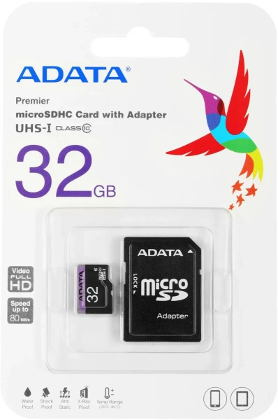 Карта памяти 32Gb SDmicro A-DATA UHS-I cl-10 с ада