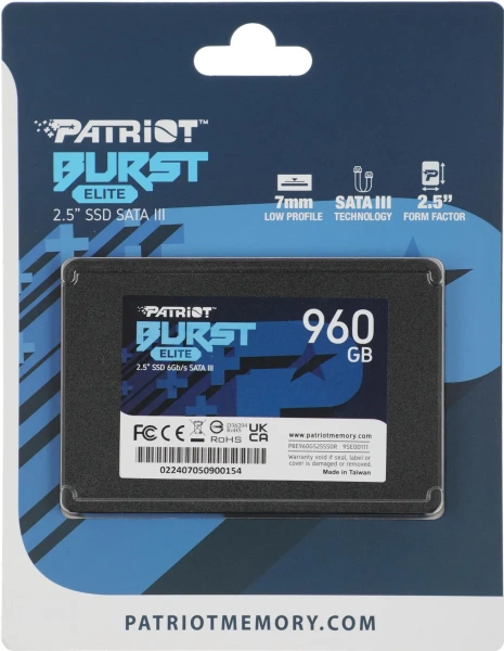 Накопитель SSD 960Gb Patriot Burst PBE960GS25SSDR