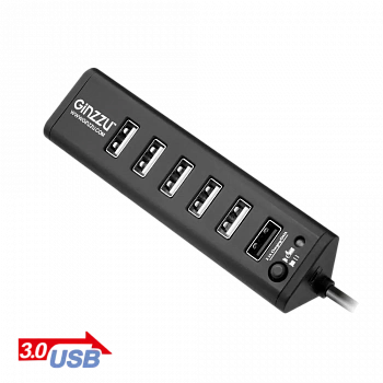 Контроллер HUB USB 3.0/2.0 Ginzzu GR-315UB 7ports
