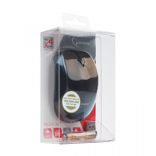 Мышь Gembird MUSW-360 Black Беспроводная
