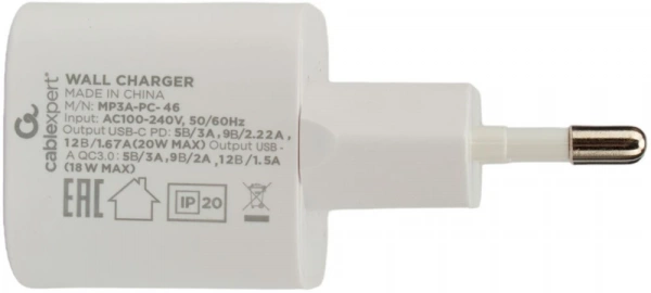 Зарядное устройство Cabelexpert MP3A-PC-46 20Вт