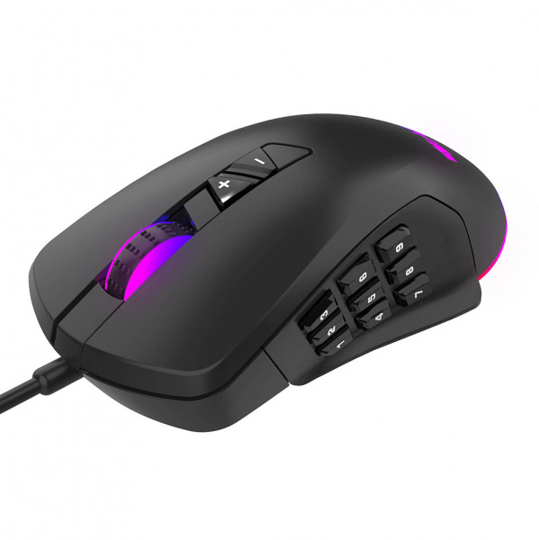 Мышь HIPER Quantum QM-2 Black USB 6200dpi