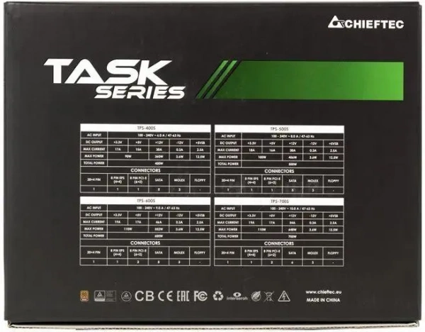 Блок питания 600W Chieftec Task TPS-600S