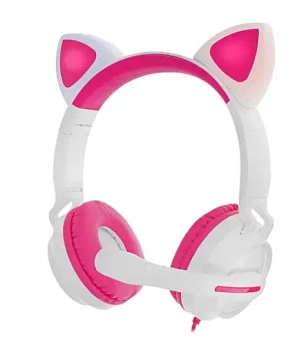 Наушники с микрофоном QUMO Game Cat pink GHS 0035