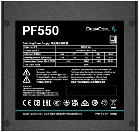 Блок питания 550W Deepcool PF550 80 PLUS