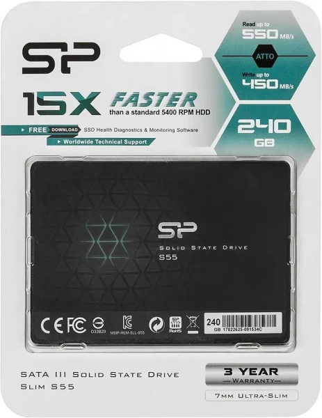 Накопитель SSD 240Gb 2.5"Silicon Power S55