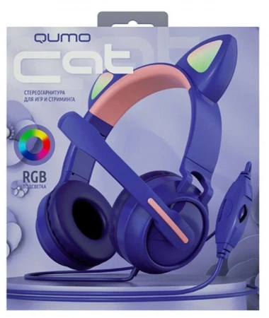 Наушники с микрофоном QUMO Game Cat Purpl GHS 0036