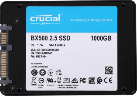 Накопитель SSD 1TB 2.5" Crucial BX500 CT1000BX500S