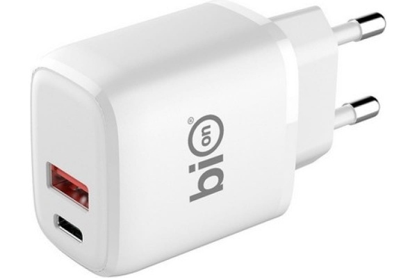 СЗУ BION USB-A + USB-C PowerDelivery 18 Вт белый