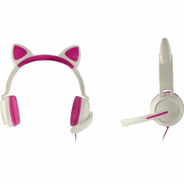 Наушники с микрофоном QUMO Game Cat pink GHS 0035