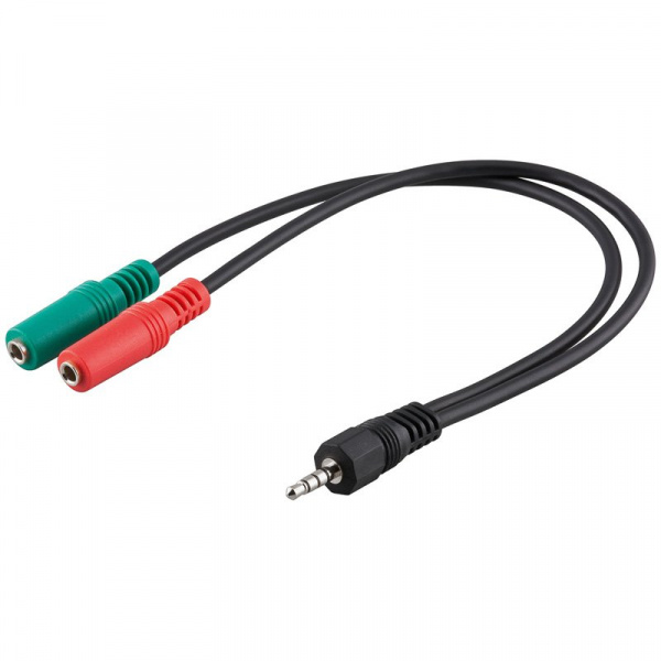 Адаптер 2x3.5mm Jack(m) - 4pin 3.5mm Jack(f)