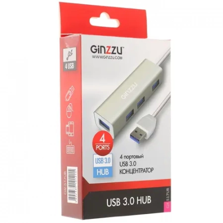 HUB Ginzzu GR-517UB 20 см кабель