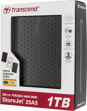 1.0Tb 2.5" Transcend TS1TSJ25A3K  USB 3.0