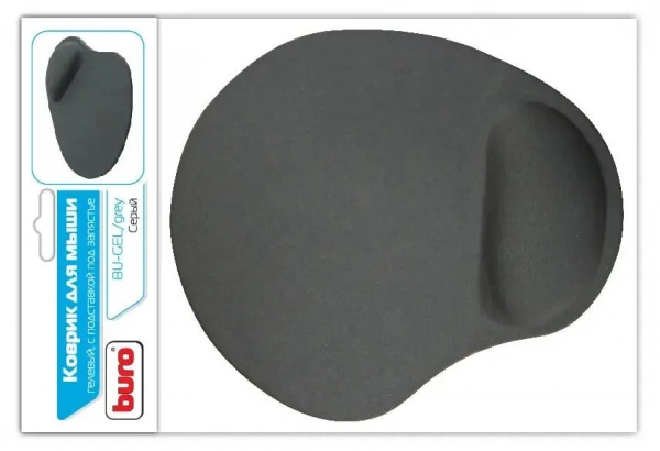 Коврик для мыши BURO BU-GEL grey гелевый серый