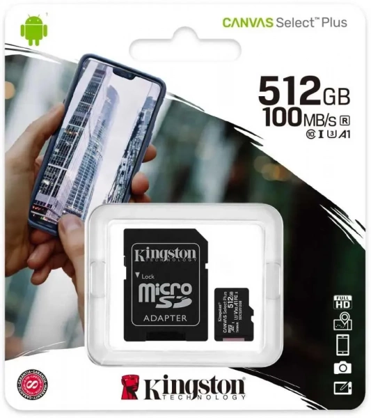 Карта памяти 512GB SDmicro Kingston UHS-I U3 V30