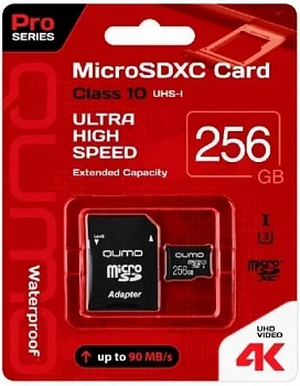 Карта памяти 256Gb SDmicro Qumo SD adapter