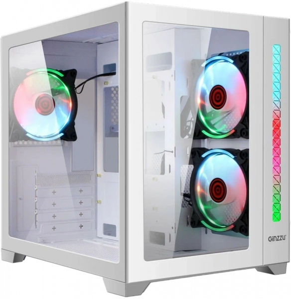 Корпус Ginzzu V450 RGB Белый CRC6 FAN12CM без БП