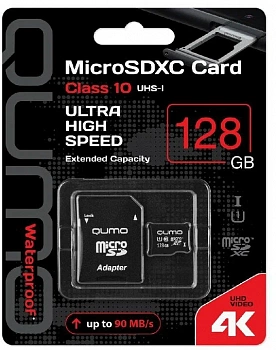 Карта памяти 128Gb SDmicro QUMO QM128GMICSDXC10U1